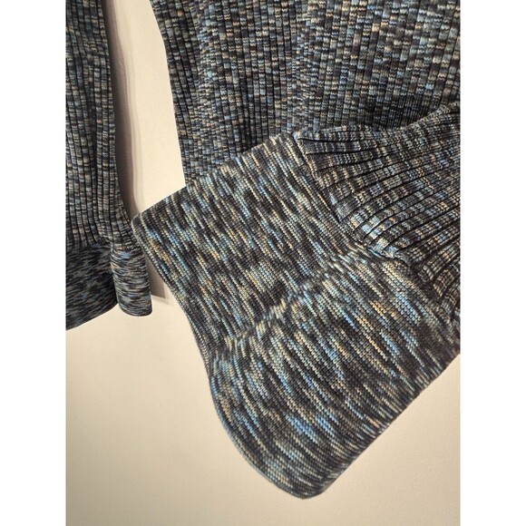 Theory Women’s SIZE P Cabled Print RibbedBoatneck Sweater with Bell Sleeves - Picture 10 of 15